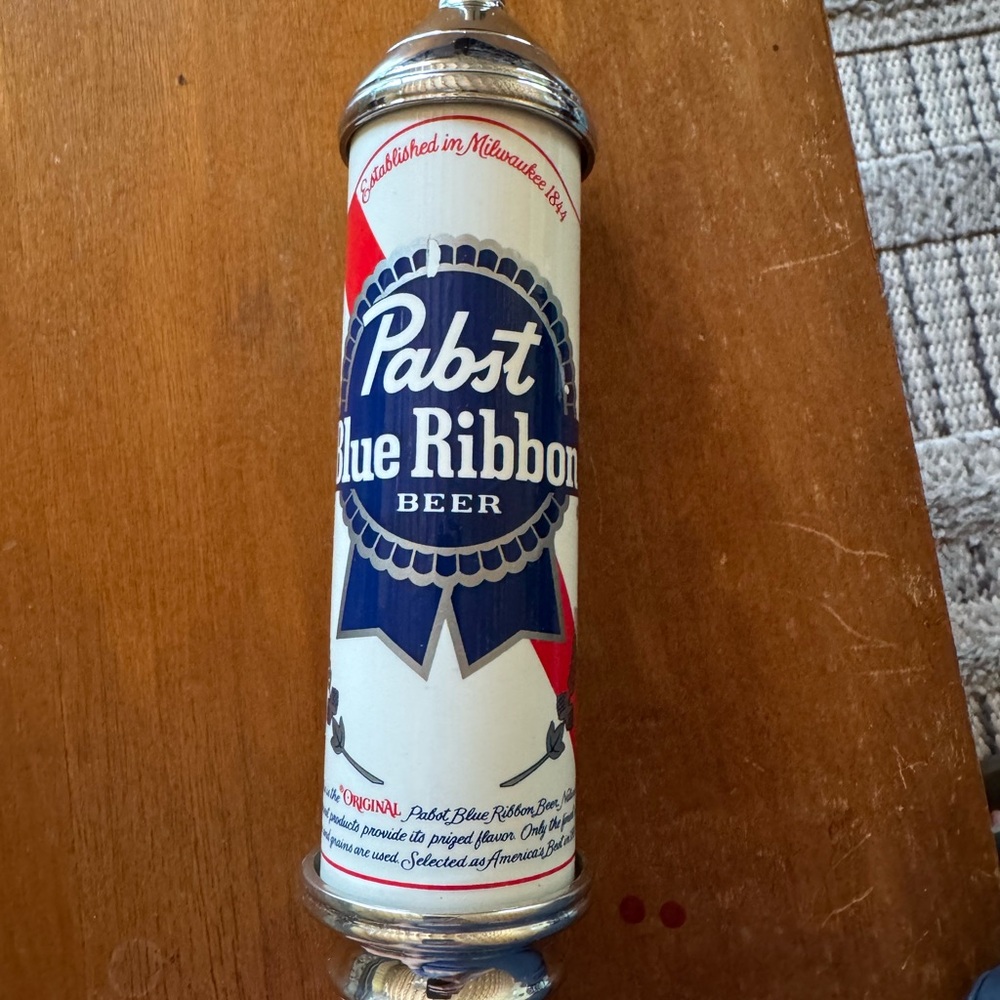 Pabst Blue Ribbon Beer Tap Handle - White, Blue, Red - Picture 3 of 3